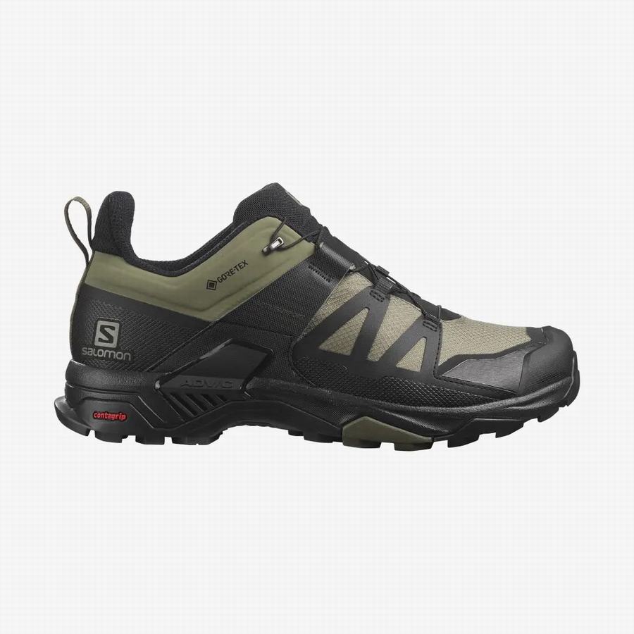 Salomon X Ultra 4 Wide Gore-tex Vandresko Herre Sort/Olivengrøn [TKP7472XU]